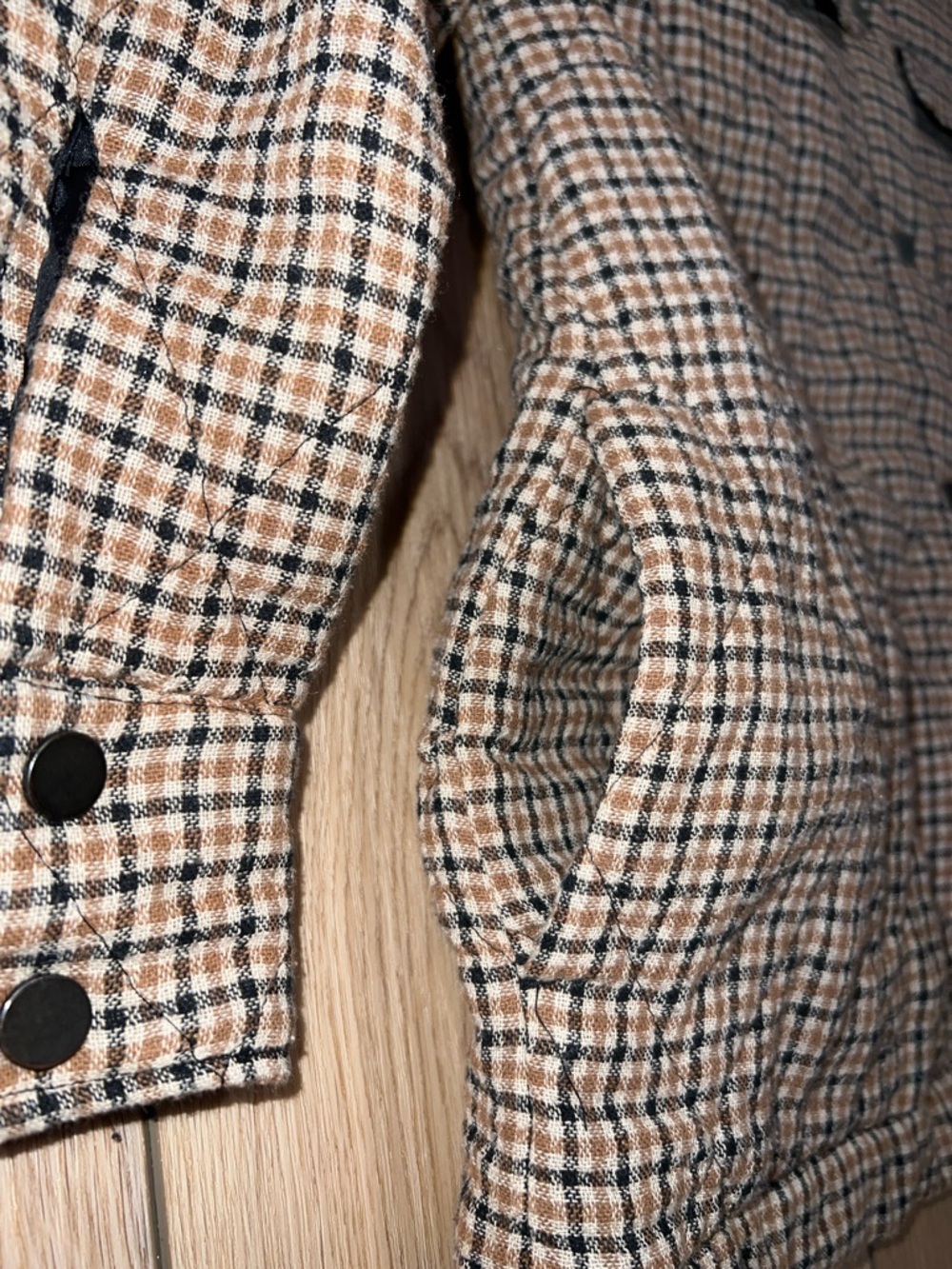 Zara Checked Shirt Jacket with Tan Corduroy Collar - Picture 7 of 16